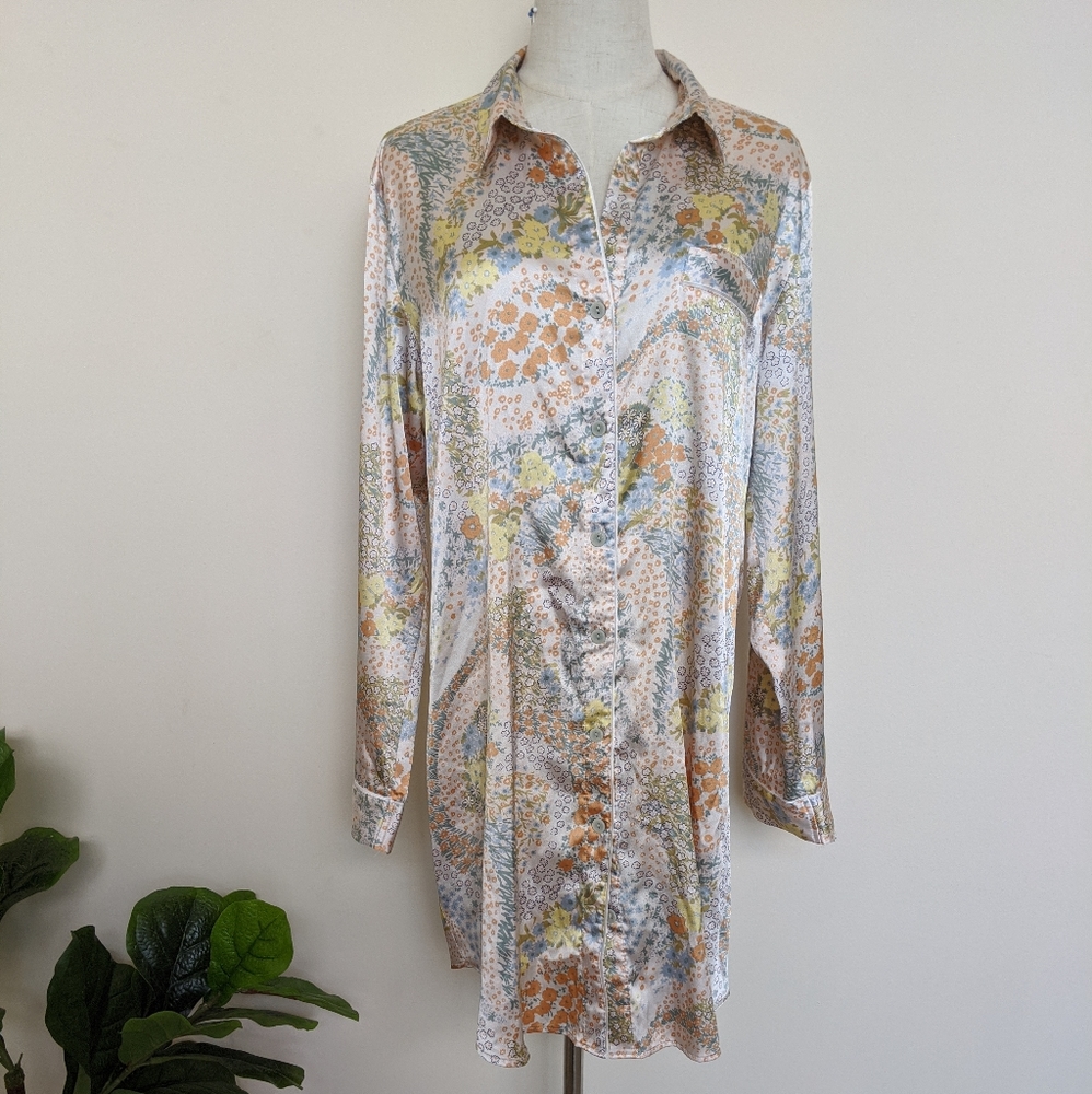Victoria's Secret Satin Button down sleep shirt